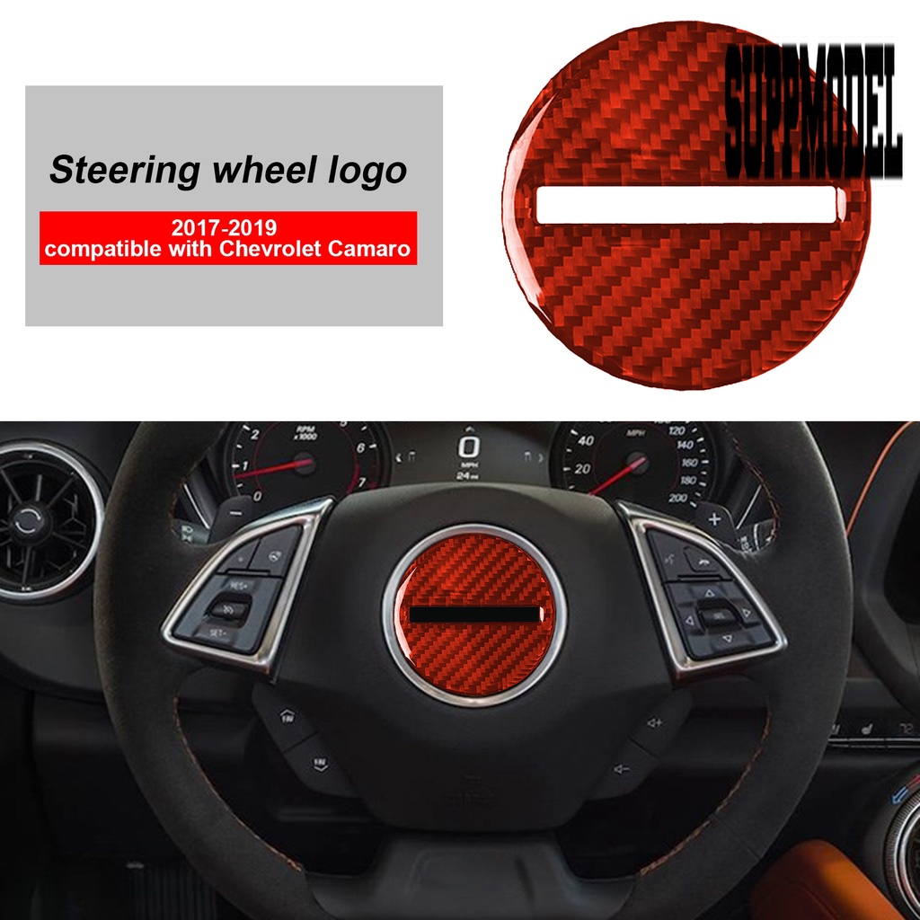 Stiker Cover Stir Mobil Anti UV Bahan Carbon Fiber Warna Merah Untuk Chevrolet Camaro 2017-2019
