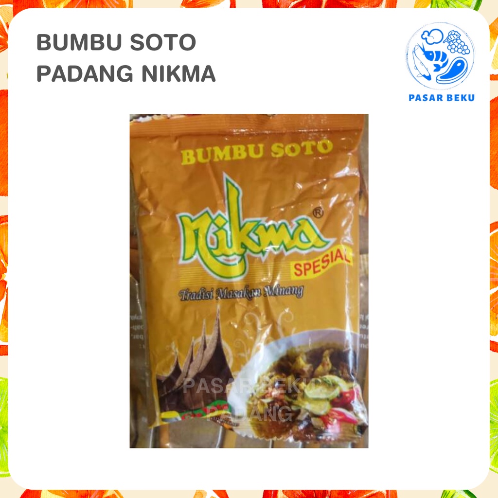 

Bumbu Soto Padang NIKMA Spesial 50gr Bumbu Dapur Minang Instan Masak Pasar Beku Padang