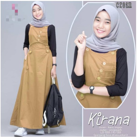GAMIS REMAJA NURA TEEN QORI KIRANA PREMIUM POLOS SUPERNOVA MODIS KEKINIAN SET OVERALL SYARI FASHION