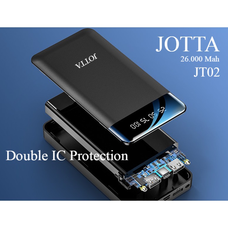 TERMURAH REAL 100%- Powerbank JOTTA JT02 Kapasitas 26.000 Mah Dual LED Dual USB Garansi 1 tahun