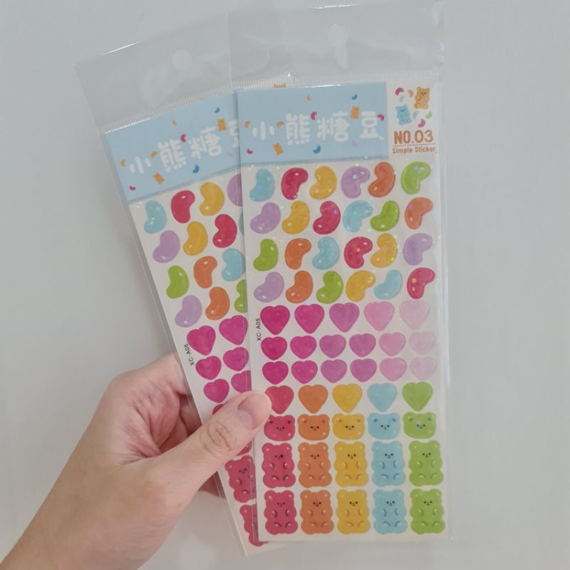 

Gummy Bear Jelly Bean Sticker Journaling Journal Aesthetic Deco Stickers Polaroid Photocard Stiker Warna Warni Beruang Permen