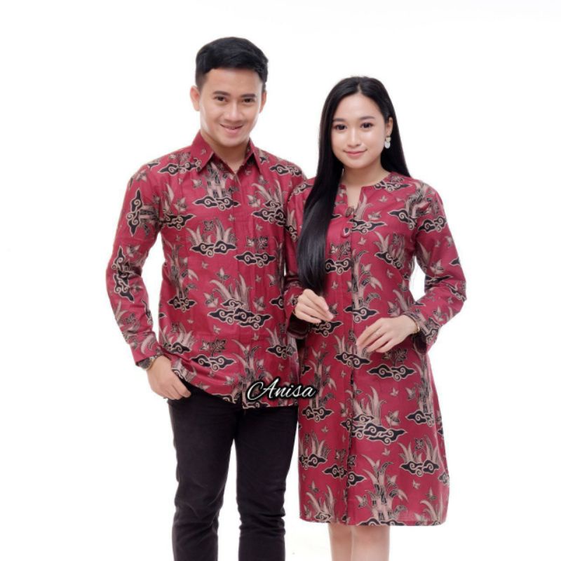 BAJU BATIK COUPLE TUNIK BATIK MOTIF PARANG BUNGA 3 WARNA SARIMBIT BATIK TUNIC BATIK PEKALONGAN