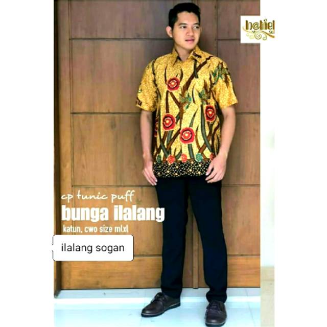 Bos Batik 2984 HRB Ilalang Sogan Tulis Halus Kemeja Batik Pekalongan ukuran M L XL Pekalongan Kota .