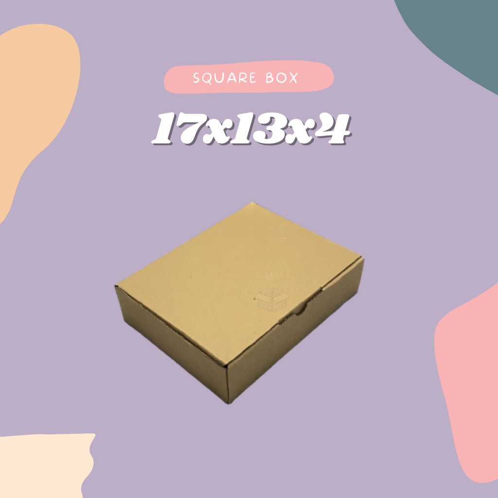 

SQUARE BOX 17x13x4 // DUS CORRUGATED DIE-CUT E-FLUTE // KARDUS MURAH KEMASAN OLSHOP // DUS KEMASAN