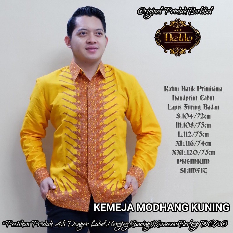 MODANG KUNING Batik Pria Full Furing Katun Halus Size S-XXXL High Quality