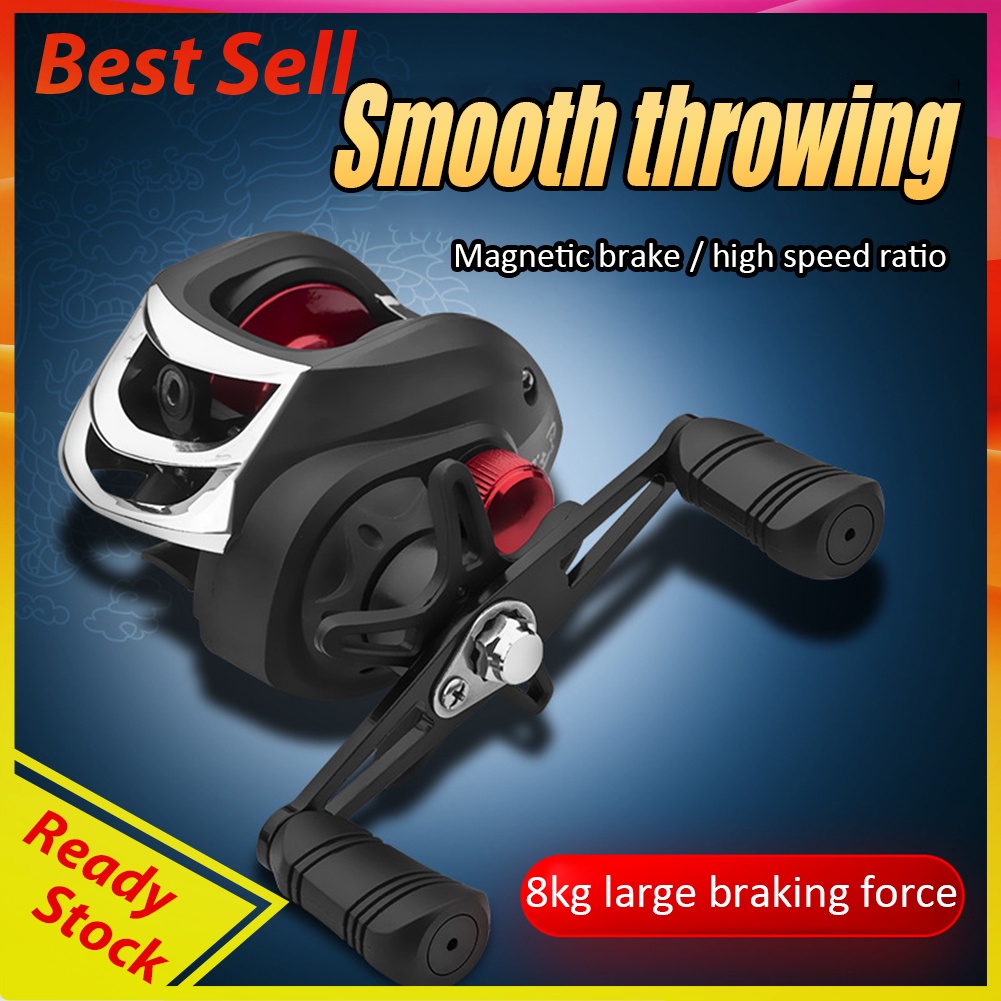 Metal Spool Baitcasting Reel 8kg Drag 7.2/1 High Speed Saltwater Fish Wheel