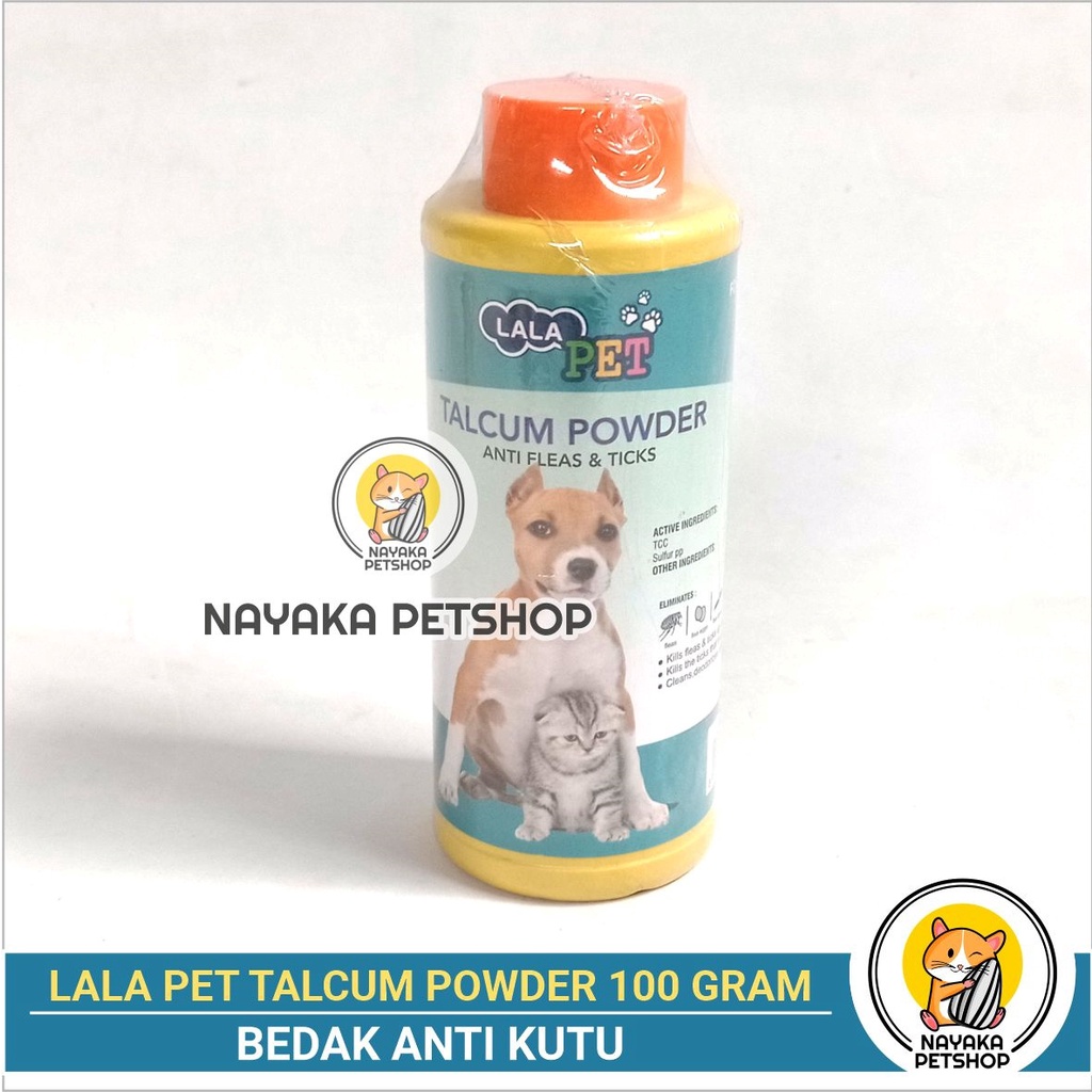 Lala Pet Talcum Powder 100 gr Bedak Kutu Kucing Hamster Anti Tick Flea Anjing Lalapet