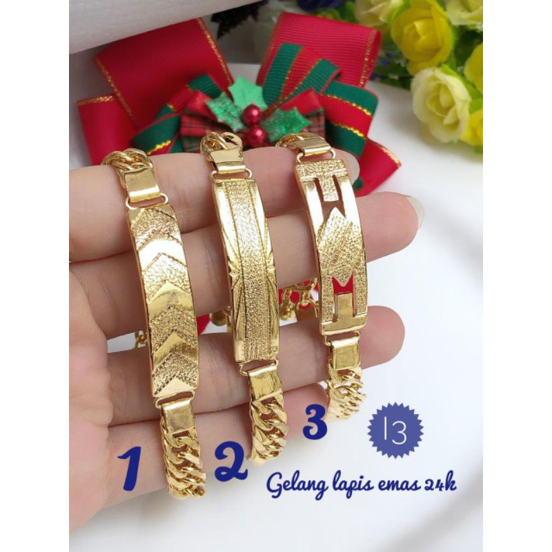 [lapis emas 24 karat] gelang plat emas 24 karat motif terbaru 120121