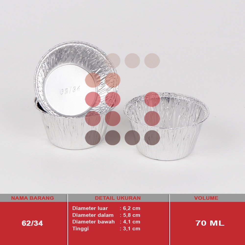 ALUMUNIUM FOIL CUP 62/34 / MACARONI SCHOTEL / KLAPERTART