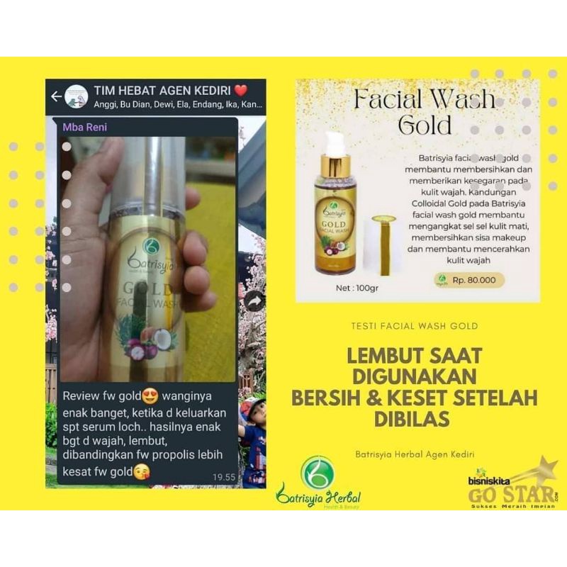 facial wash gold batrisyia herbal