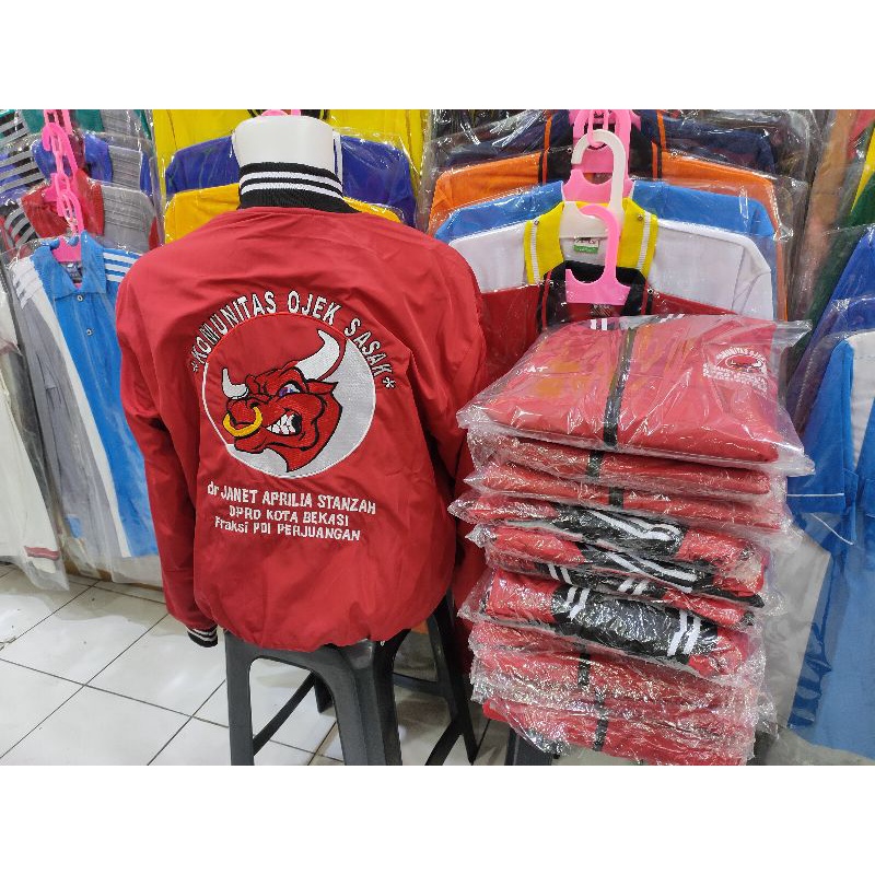 Jaket Bomber PDIP/ Jaket Bomber full bordir/Costume