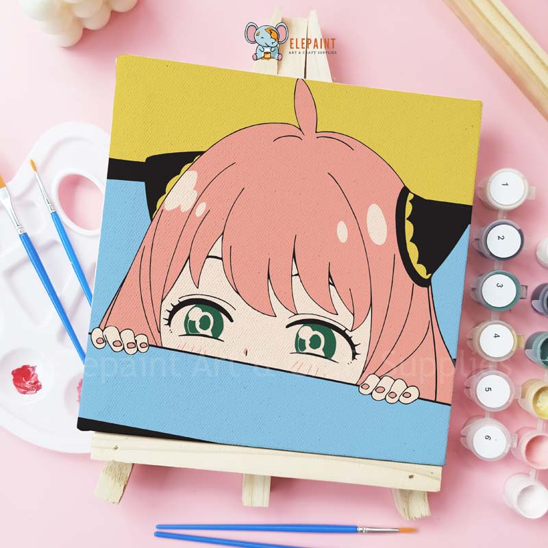 Jual Paint By Number 20x20cm Anime Anya Sad DIY Painting Kit Spy x Family Mewarnai Lukisan with