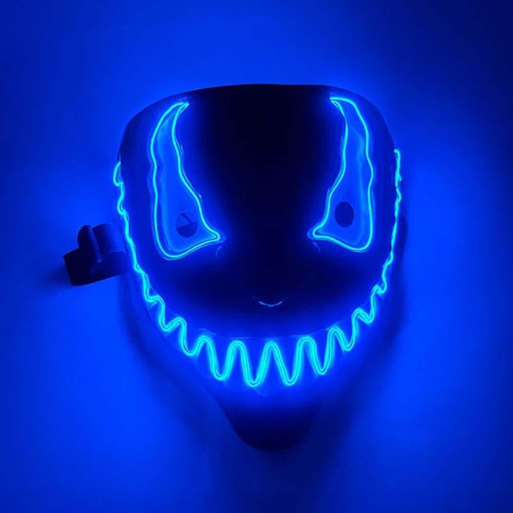 Quinton Glowing Venom Mask LED Light Lucu Masquerade Party Luminous Mask Anime Mask Topeng Halloween Topeng LED Props Topeng Pesta Full Face Props