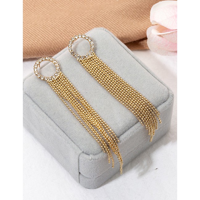 LRC Anting Tusuk Fashion Chain And Diamond Earrings F4883X