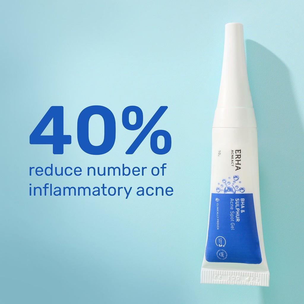 Krim Obat Salep Totol Jerawat Acnes Ampuh ERHA Acneact BHA & Sulphur Acne Spot Gel 10g ( Gel Yang Am