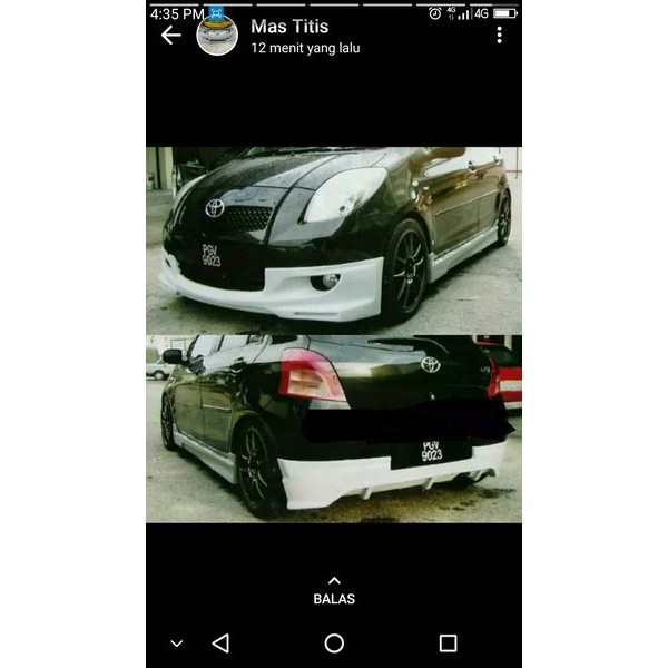 Bodykit toyota YARIS - bodykit yaris BODYKIT Yaris giala 2006 2007 2008 2009 SL25