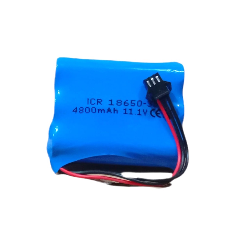 Baterai Speaker Bluetooth/ Batrai RC 3X Li-ion 18650-3S BMS 10A 4800mAh 11.1V Soket Hitam 3 Pin