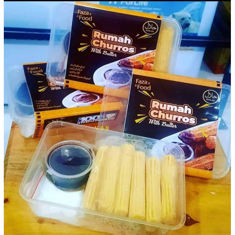 

Rumah churros by Faza Food..free cocolan coklat dan Gula Halus untuk taburan.. 1pack isi 15biji