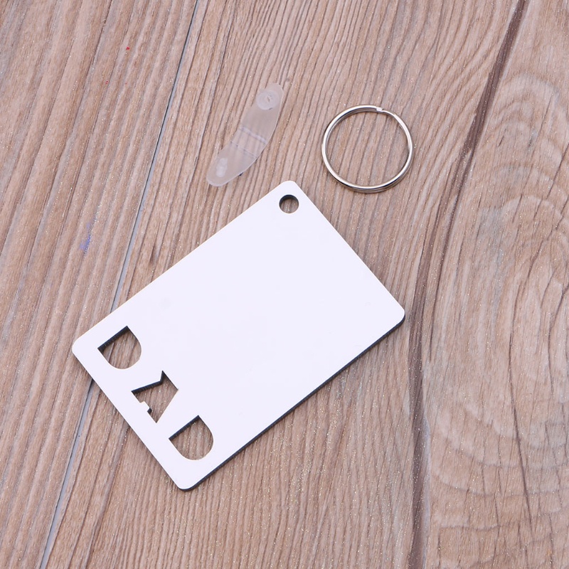 SIY  Sublimation Blank Keychain Heat Transfer Keychain Printed MDF DIY Blank Keychain with Key Rings for Present Making