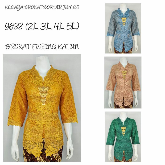 BUD | Kebaya Brokat Jumbo Kebaya Modern Brukat Lengan Pendek Big Size LD 120