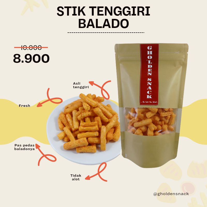 stik tenggiri balado I snack camilan cemilan stik tongkol tenggiri makroni makaroni jagung manis ped