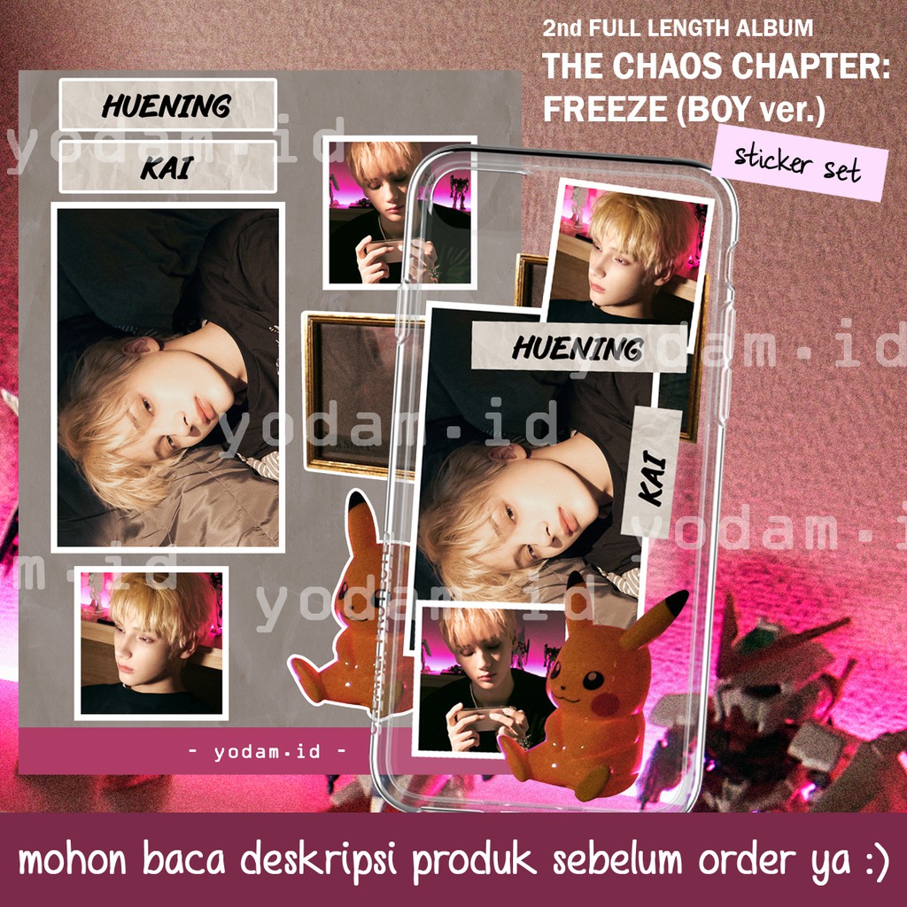 DIY STICKER CASE, STICKER AESTHETIC STIKER KPOP TXT - THE CHAOS CHAPTER : FREEZE (BOY VER.) STICKER