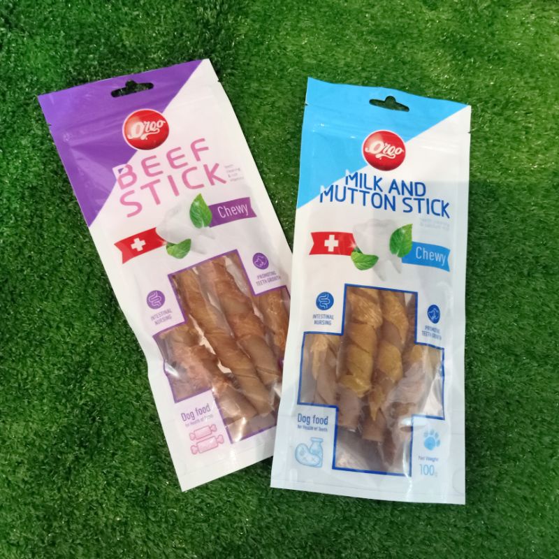 Orgo Milk And Mutton Stick / Orgo Beef Stick Snack Anjing 100gr