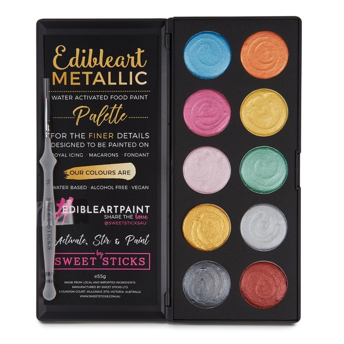 

Edibleart Metallic Color Palette Sweet Sticks Edible Art Paint Cake