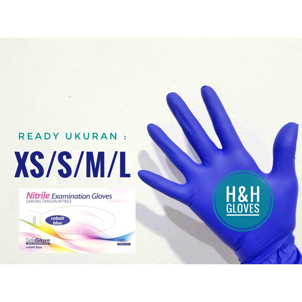 Sarung Tangan Nitrile Safe Glove Examination Gloves Cobalt Blue/ Sarung tangan Karet / Cobalt Blue / Safe Glove Cobalt Blue