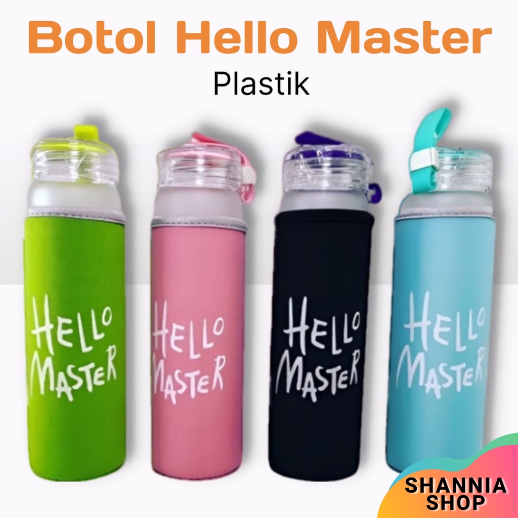 H-01 Botol Minum tumbler HELLO MASTER H01 Plastik 500 ml free Pouch