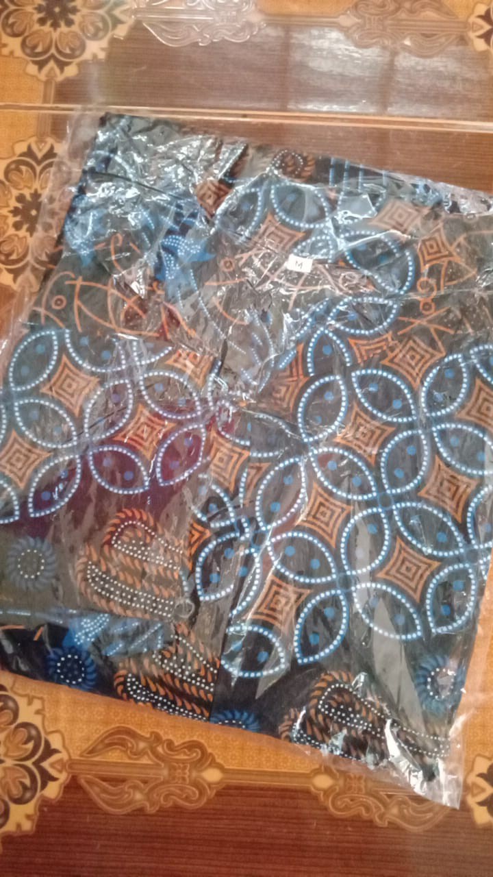 Gamis Batik Motif Seno Biru Madu Merah S.m.l.xl.xxl