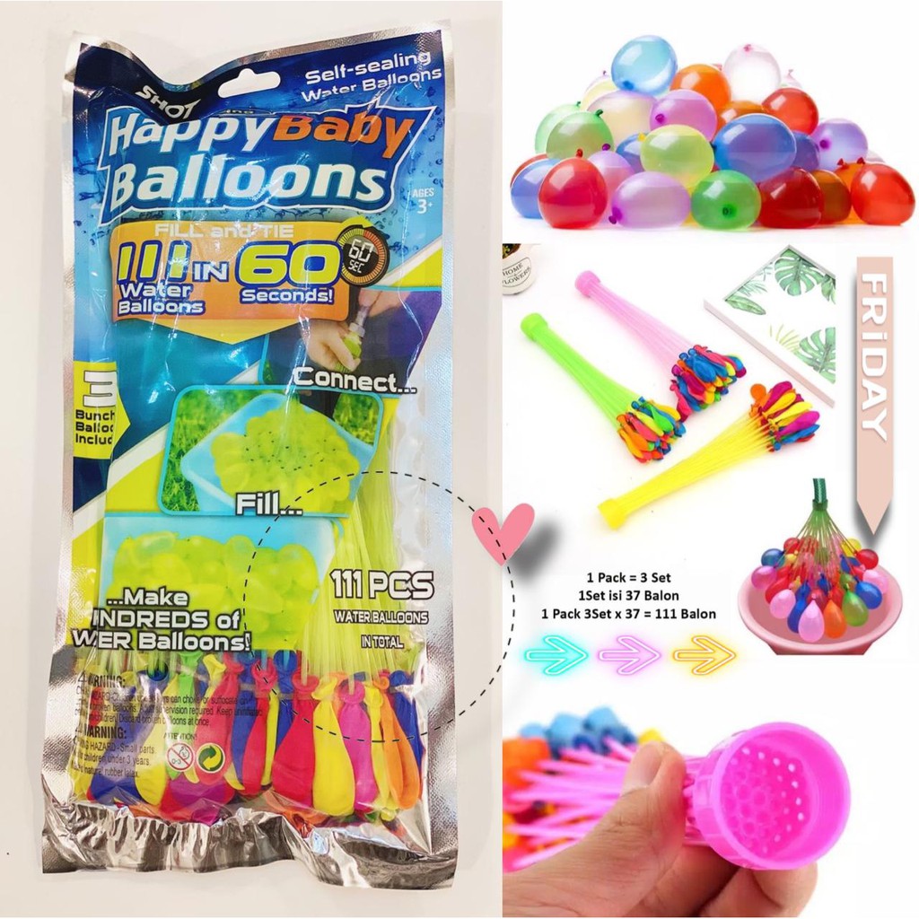 VS BG - ASLI 1Set isi 111 pcs Balon Mainan Perang Bom Battle Toys Games MURAH