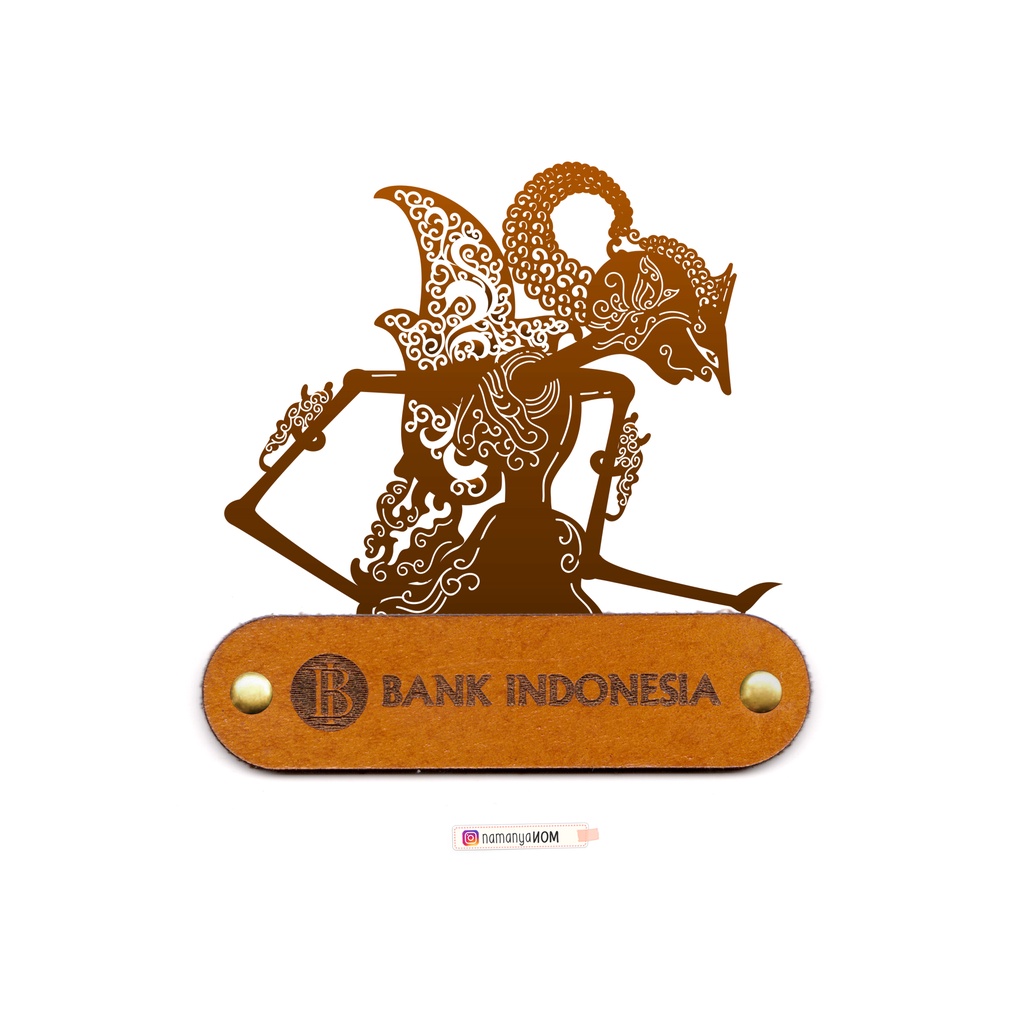 Label Kulit Sapi Asli Custom Desain - Oval