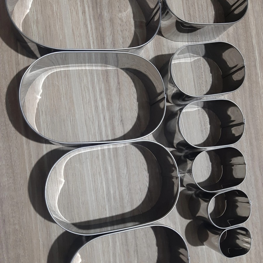 Ring Cutter Oval Cetakan Burger Oval Set Isi 10Pcs