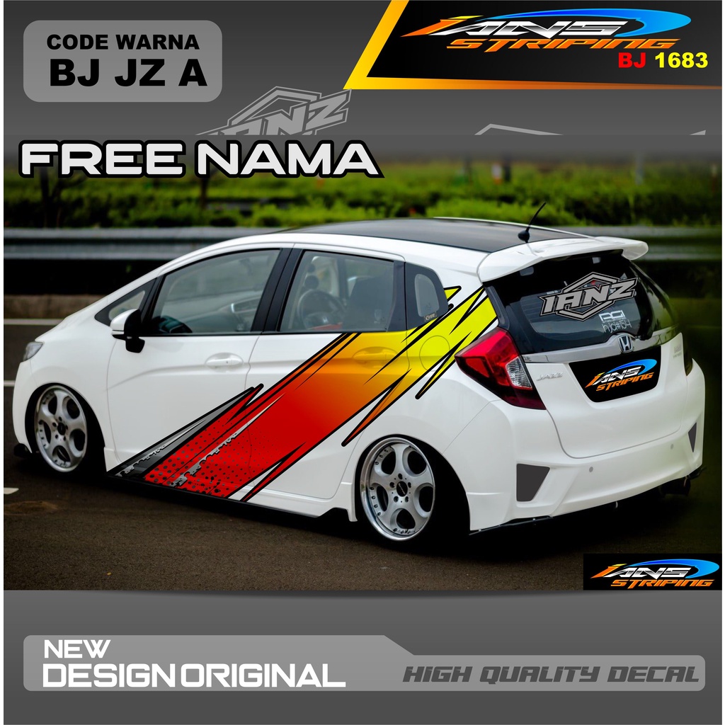 DECAL STIKER MOBIL BRIO TERBARU  / DECAL STICKER MOBIL / STIKER MOBIL / STIKER MOBIL BRIO, HONDA JAZZ, AGYA, AYLA