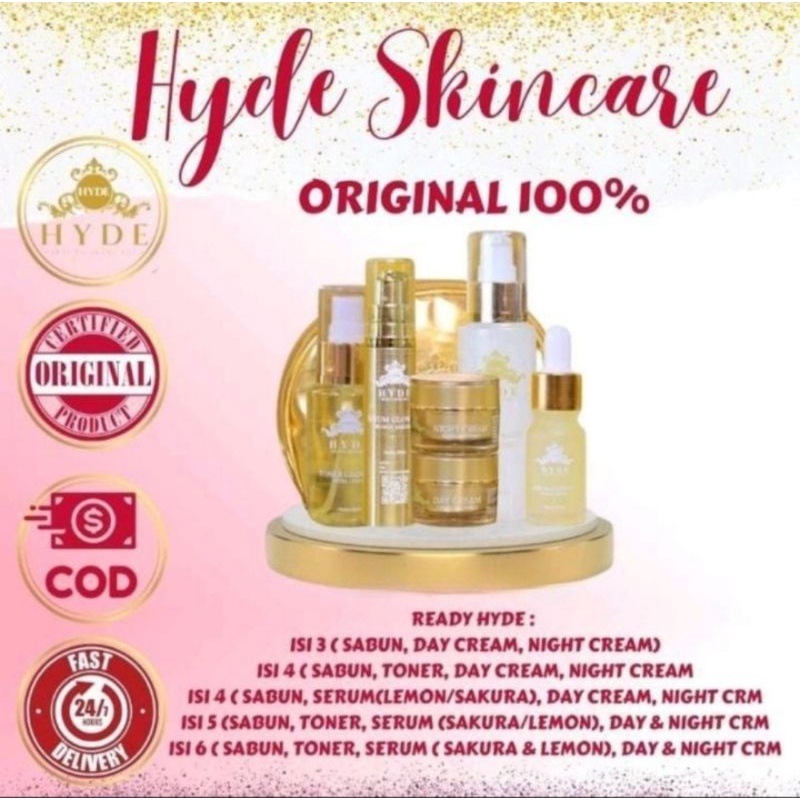 HYDE SKINCARE ORIGINAL SEMUA PAKET DAN ECER HYDE SKINCARE  SEMUA VARIANT PERAWATAN KULIT WAJAH SKINC
