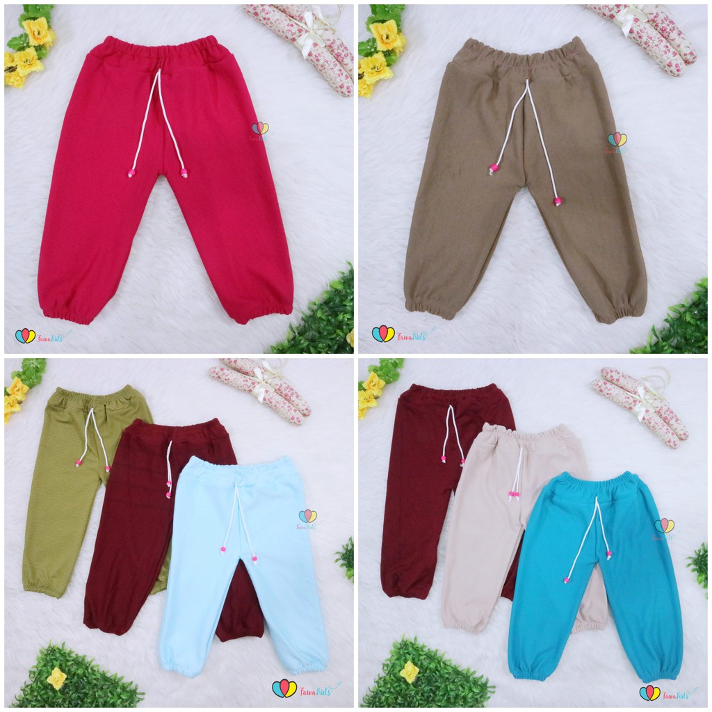 Jogger Molly Uk 1-2 Tahun / Celana Joger Panjang Pants Anak Perempuan Laki Laki Bawahan Murah Polos