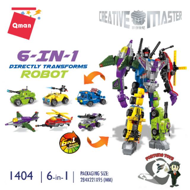 Lego Qman 1404 Creative Master 6in1 Robot Transformers Destroyer Ares