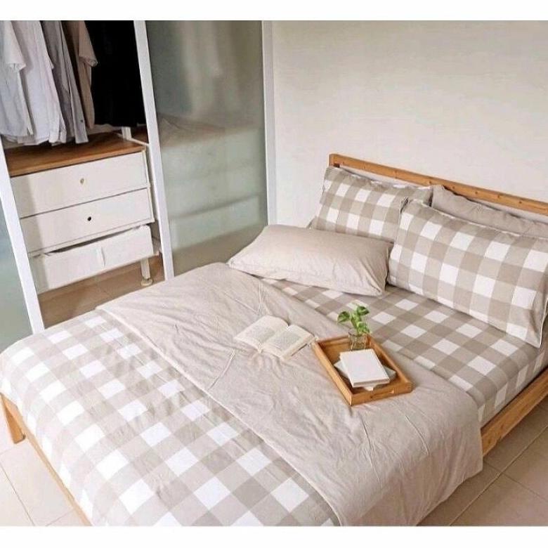 SPREI BISA /BAYAR DITEMPAT/GRATIS ONGKIR || SPREI KOTAK SEPRAI HOMEMADE SEPREI MOTIF POLOS EMBOS 90,