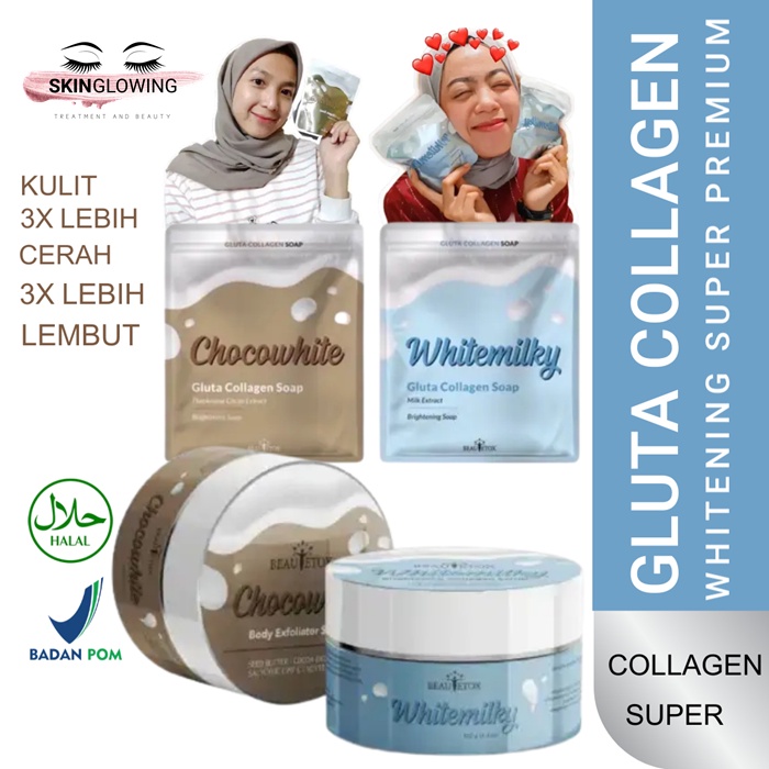 Gluta Collagen Body Scrub Whitening Lulur Pemutih Badan Angkat Daki Ampuh Menghilangkan Bekas Luka