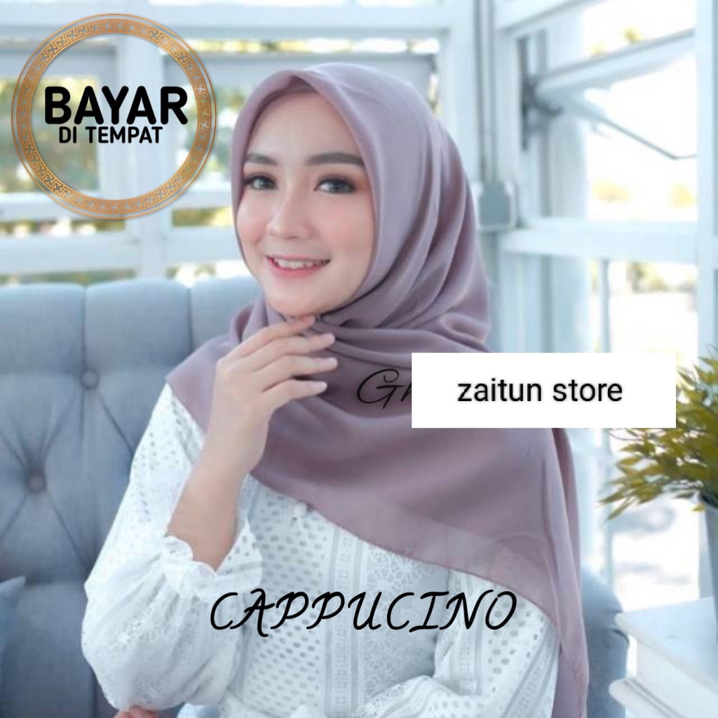 Hijab Segiempat Bella Square Polos Warna Terlengkap