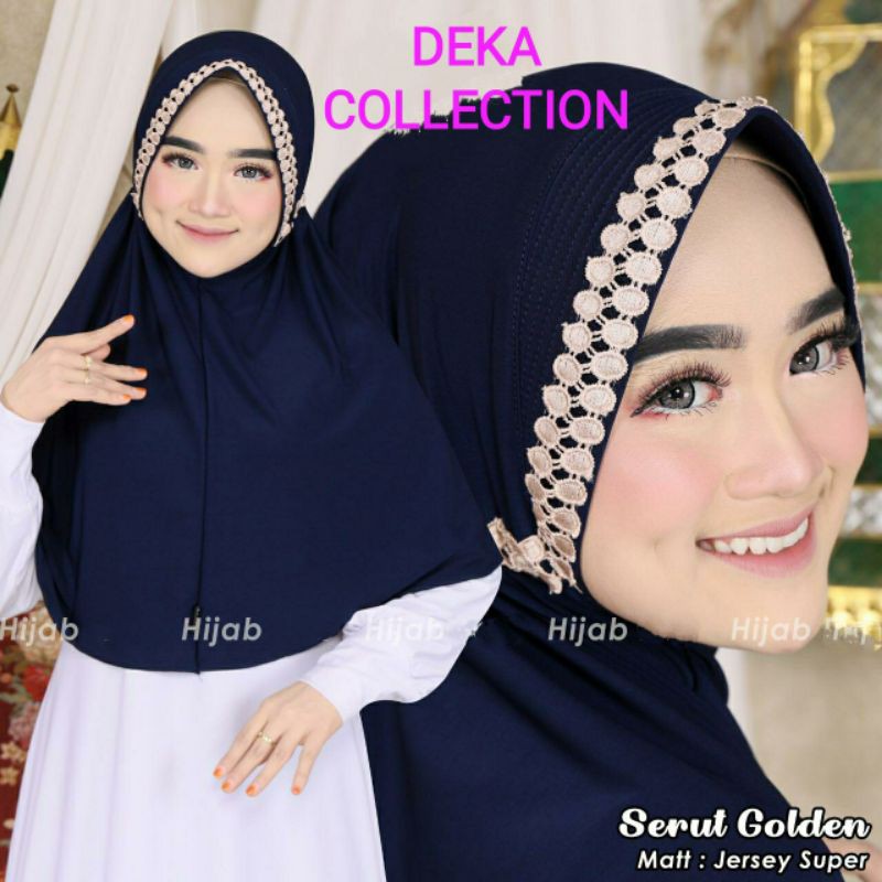 Jilbab Bergo Jersey Serut Golden