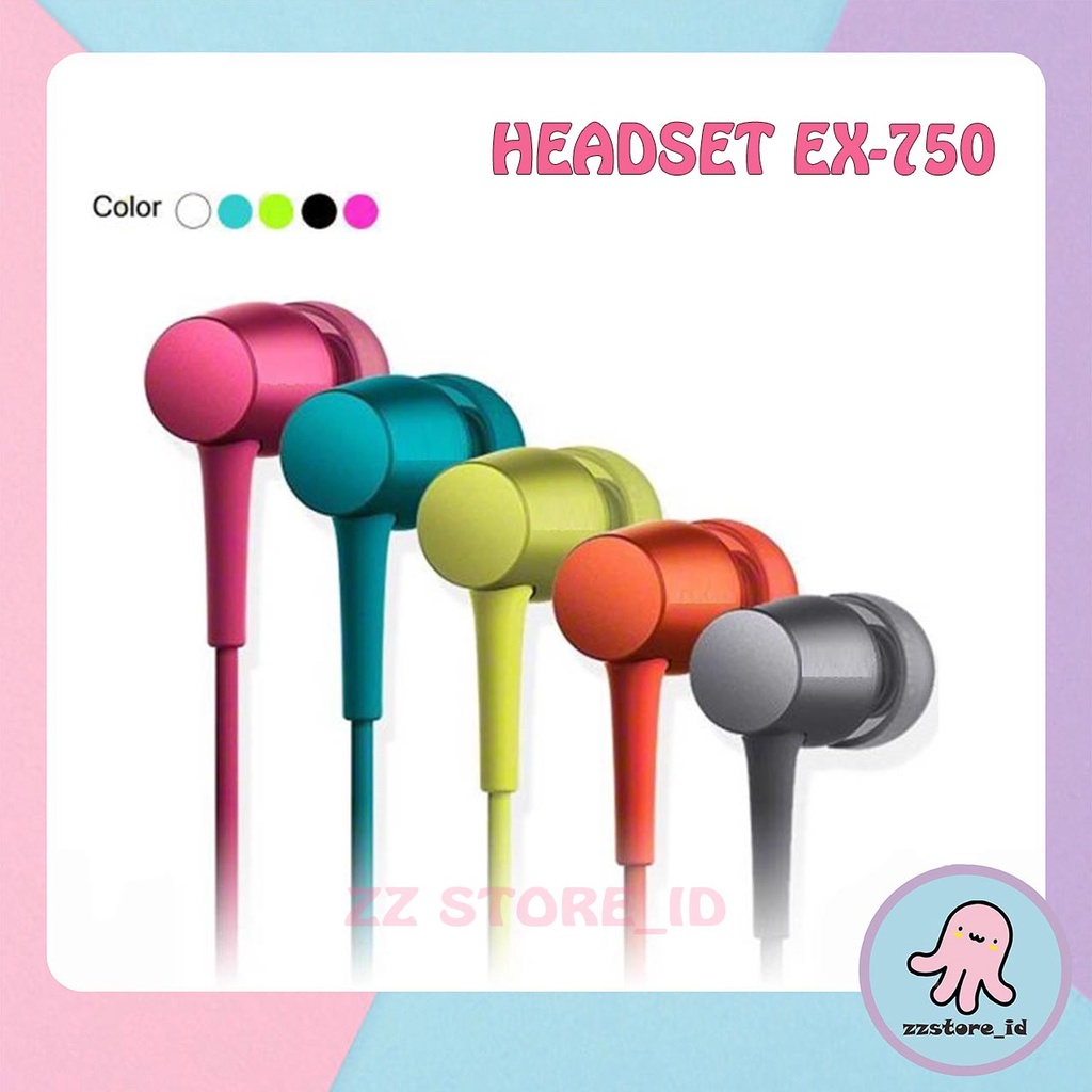 Headset EX750 Stereo Hear In Mega Bass With Mic