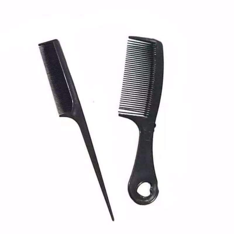 Isi 2 pcs - Set Sisir Hitam -- AC 306 -- Gagang Plastik - Peralatan Untuk menyisir dan merapikan rambut - Alat Salon kecantikan dan perawatan rambut wajah badan - potong rambut - kamar mandi kamar tidur rumah tangga