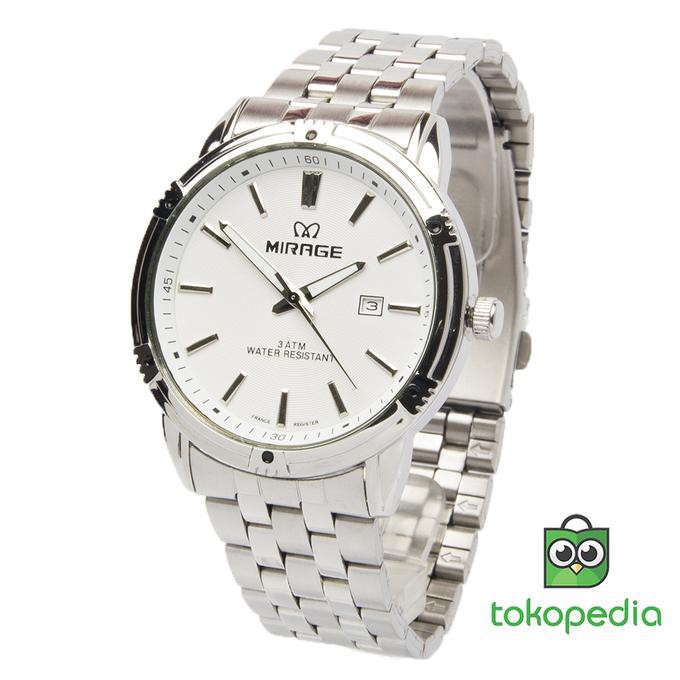 Kualitas Terbaik Jam Tangan pria Original Tahan Air Mirage 8602 - Putih STOK TERBATAS