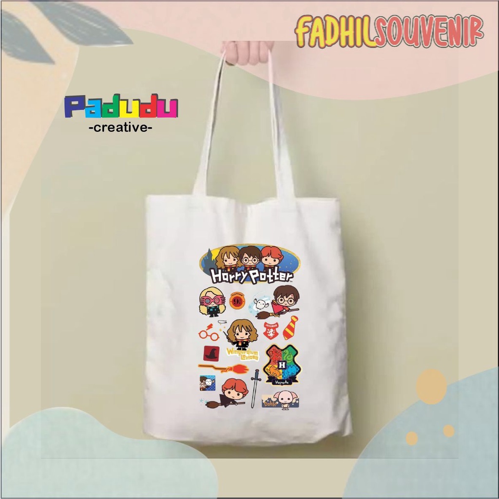 Totebag harry potter sticker Vintage Aesthetic Resleting Tas Wanita Fadhilsouvenir