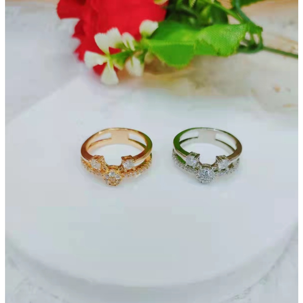 Cincin Xuping Permata Full Lapis Emas Perhiasan 1209-1211