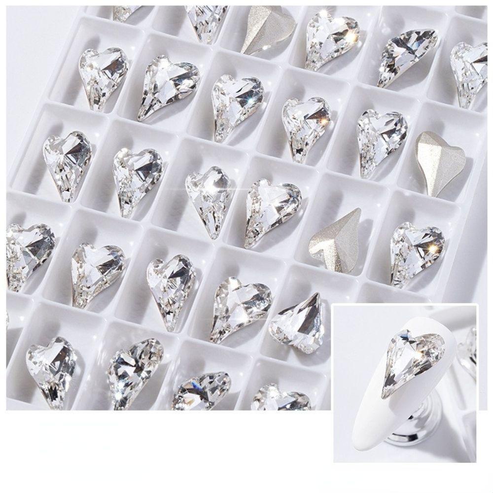 MXBEAUTY Wanita Paku Charms Bentuk Hati Shiny Droplet shape Nail Kecantikan Kuku Salon Manicure Aksesoris 3D Dekorasi Kuku