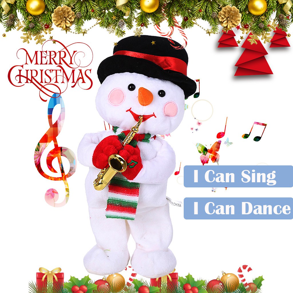 Menari Natal Listrik Bernyanyi Snowman Animasi Mainan Mewah Boneka Menari Natal Listrik Bernyanyi Snowman Animasi Mainan Mewah Boneka