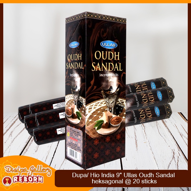 Dupa Hio India Wangi Oudh Sandal Ullas hexagon 1 box 6pcs @20 sticks